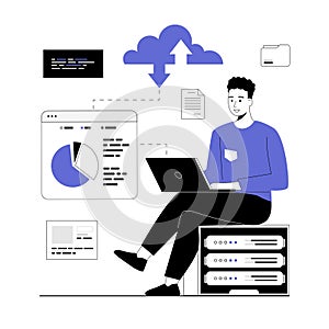 Web scraping concept. Technology for collecting data from web pages. Extracting content and data photo