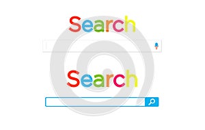 Web search bars. Search bar element for design