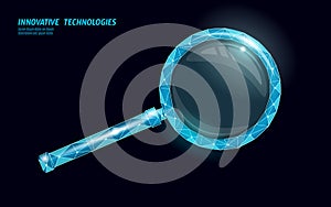 Web search data analysis magnifier. 3D realistic symbol search engine online cloud technology big data. Digital