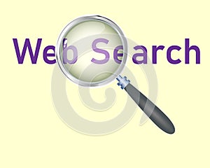 Web Search Text focused with Magnifying Glass Vector
