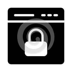 Web secure vector glyph flat icon