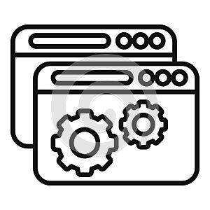 Web secure api icon outline vector. Interface hosting