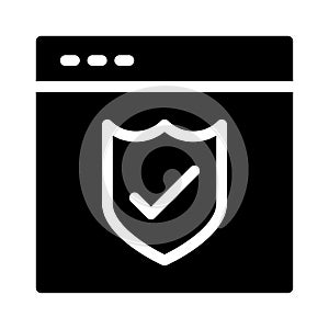 Web secure vector glyph flat icon