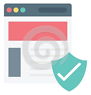 Web Security Color Isolated Vector Icon that easily can be modified and edit.