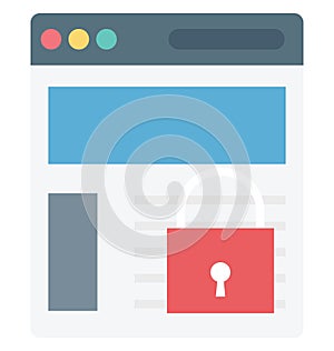 Web Security Color Isolated Vector Icon that easily can be modified and edit.