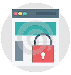 Web Security Color Isolated Vector Icon that easily can be modified and edit.