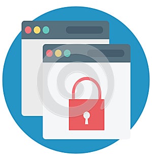 Web Security Color Isolated Vector Icon that easily can be modified and edit.
