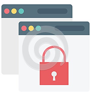 Web Security Color Isolated Vector Icon that easily can be modified and edit.