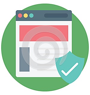 Web Security Color Isolated Vector Icon that easily can be modified and edit.