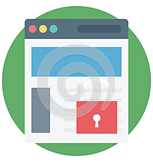 Web Security Color Isolated Vector Icon that easily can be modified and edit.