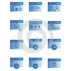 Web and seo icon set include link, data, web, seo, code, development, people, user, search, list, connection, browsing, world,