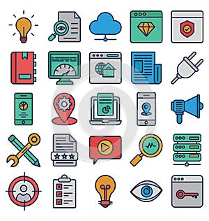 Web and SEO Isolated Vector Icons Set that can be easily modified or Edit. Web and SEO Isolated Vector Icons Set that can be eas