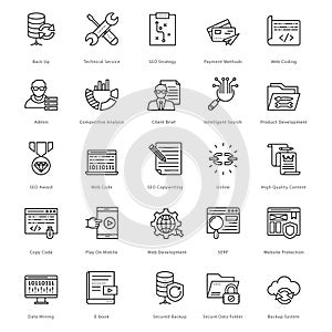 Web and SEO Line Vector Icons 24
