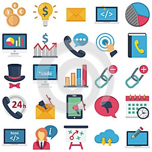 Web and SEO Vector Icons set every single icon you can easily modify or edit