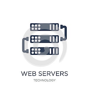 Web servers icon. Trendy flat vector Web servers icon on white b