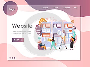 Web services vector website landing page design template
