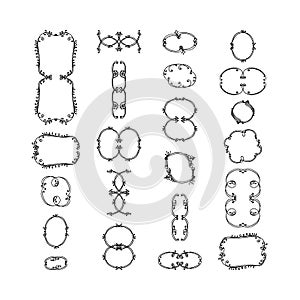 Design elements, text dividers. hand drawn.