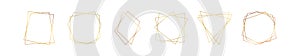 Set of six gold geometric polygonal frames