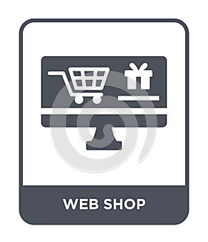 web shop icon in trendy design style. web shop icon isolated on white background. web shop vector icon simple and modern flat