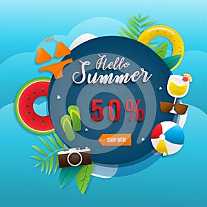 Shopping online vector banner graphic digital marketing.