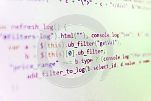 Web site codes on computer monitor.