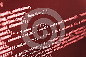 Web site codes on computer monitor.