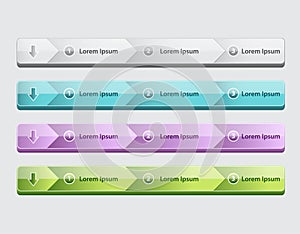 Web site design menu navigation elements with icons set Navigation menu bars