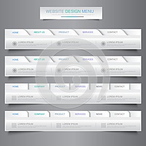 Web site design menu navigation elements with icons set: Navigation menu bars,vector design element eps10 illustration