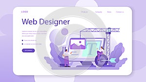 Web site design web banner or landing page. Presenting content