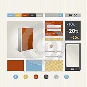 Web site flat design template.