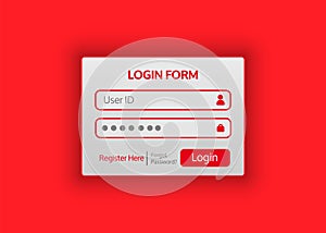 Web site login form. Vector illustration for your projects.