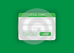 Web site login form. Vector illustration for your projects.