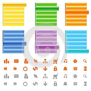 web site menu and icon set