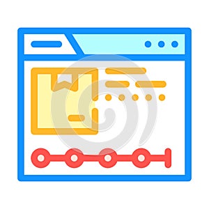 Web site online tracking color icon vector illustration