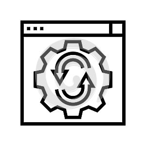 web site optimize line icon vector illustration