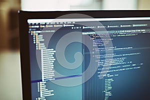 web site source codes on computer monitor