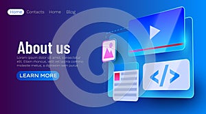 Web site ui element banner. Web development concept.