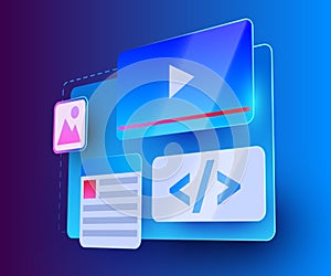 Web site ui element. Web development concept.
