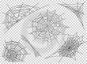 Web spider cobweb icons set. Outline illustration of web spider cobweb vector icons for web