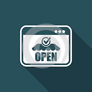 Web store open - Vector flat icon