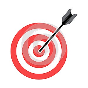 Web Target with arrow flat vector icon. Vector illustration of darts icon. Isolated on a blank, editable and changeable background