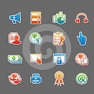 Web technology color icon set