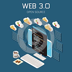 Web 3.0 Technology Isometric