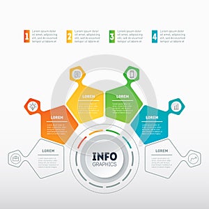 Web Template of a chart, info graphic, mindmap or diagram. Business presentation or infographic with 4 options. Vector