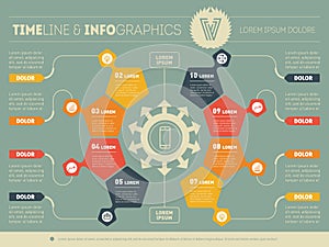 Web Template of a circle infochart, diagram or presentation. Par