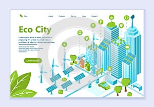 Web template of eco city concept