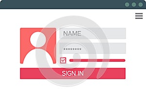 Login Form UI UX Web Design Template
