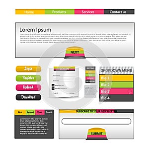 Web template elements. (Vector)