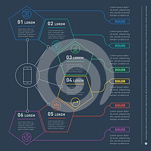 Web Template of a infochart, diagram or presentation made from l