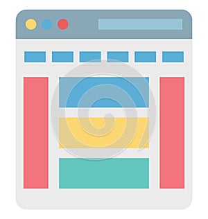 Web Template, Web Layout Vector Iconeditable